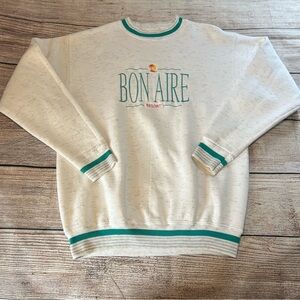 Vintage 90s Oneita Power-Sweats Bon Aire Crewneck Gray USA‎ Made Sweater Size L